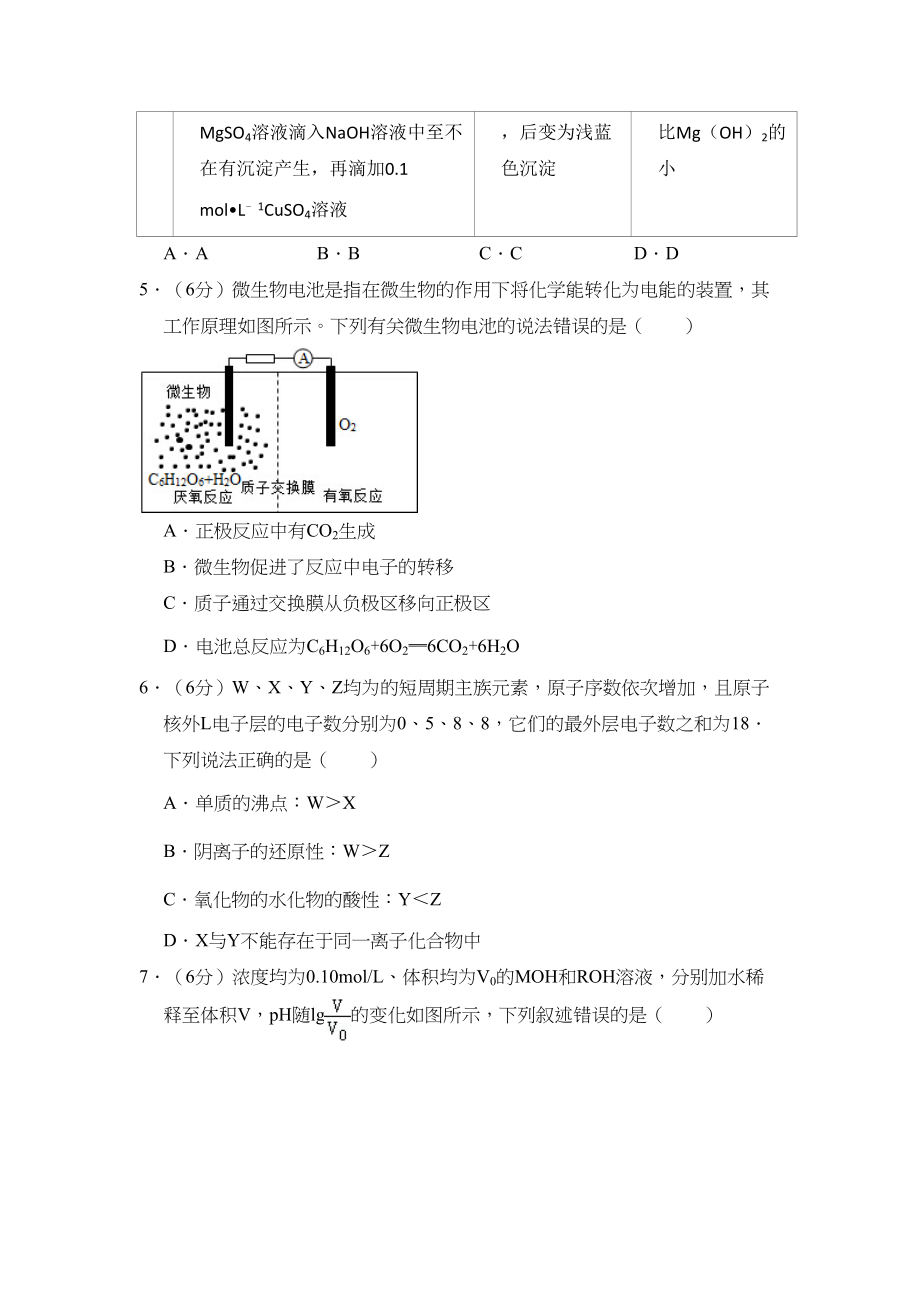 2015年高考化学真题（新课标Ⅰ）（解析版）.doc_第2页