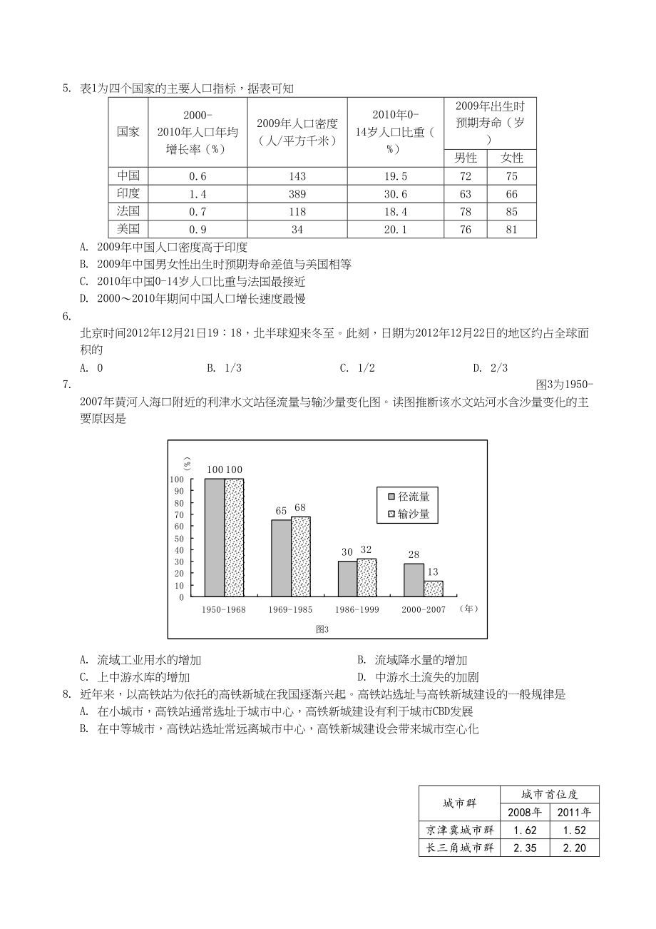 2013年高考地理真题（广东自主命题）.doc_第2页