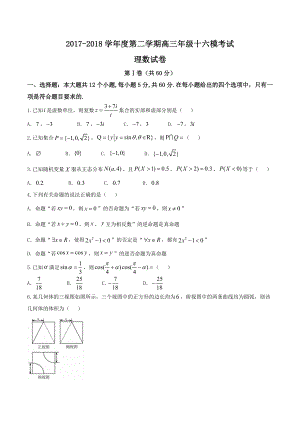 【全国百强校word】河北省衡水中学2018届高三第十六次模拟考试理数试题.doc