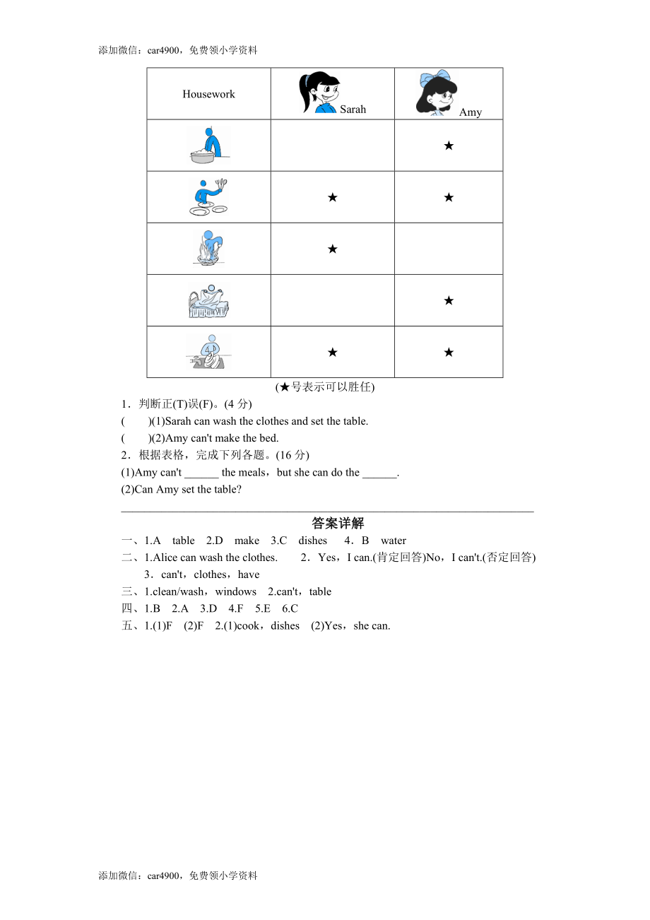 课时测评-英语人教PEP5年上 unit4 What can you do-PartB试题及答案 (2)（网资源） .doc_第2页