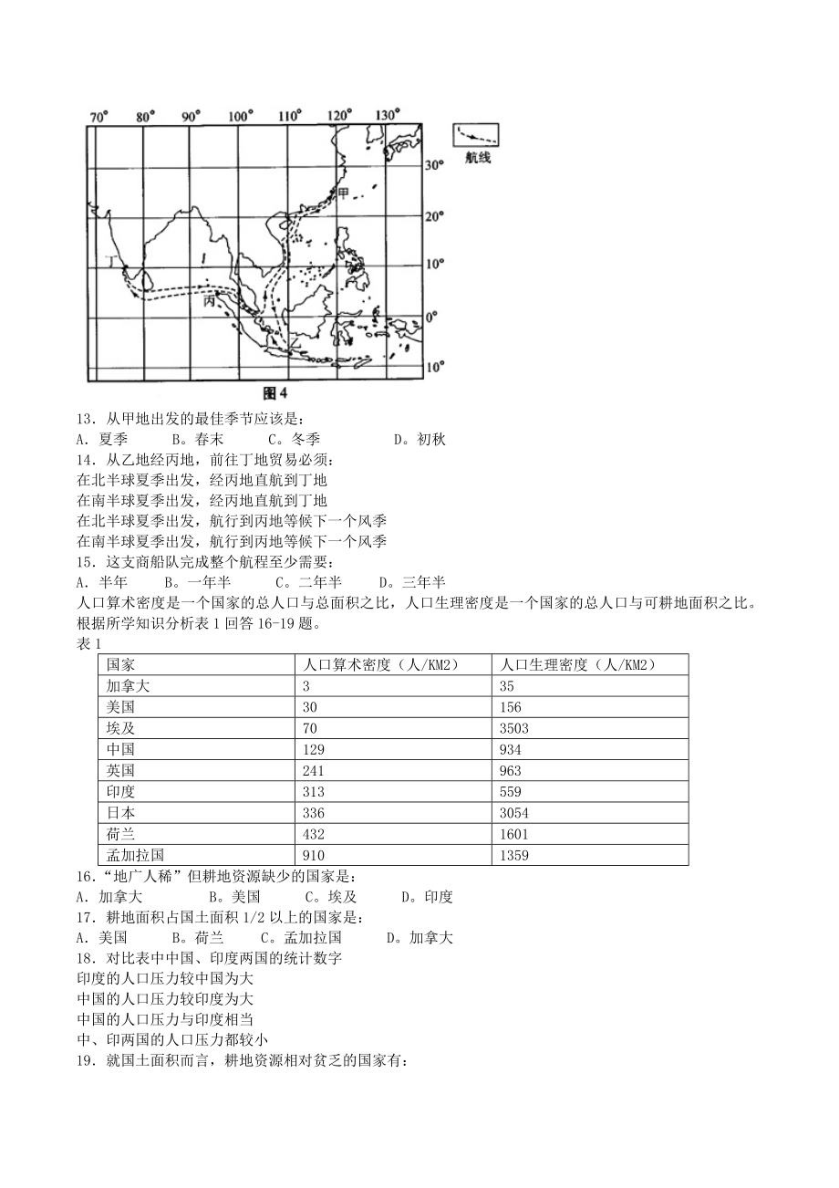 2004年广东高考地理真题及答案.doc_第3页