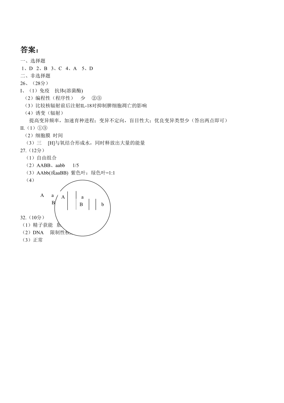 2011年高考生物真题（福建自主命题）.doc_第3页