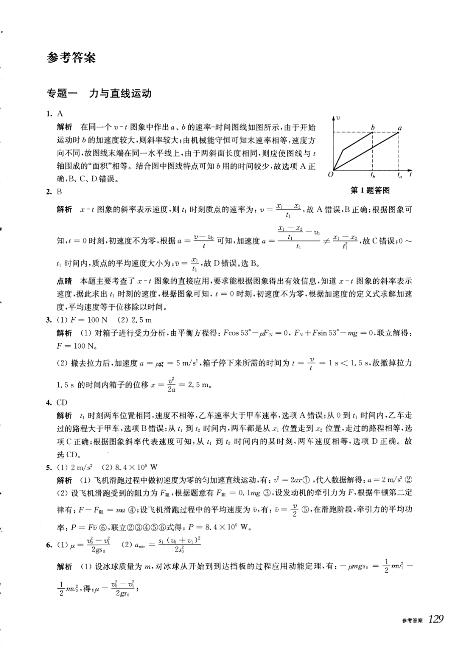 高中物理——2020挑战压轴题——高考物理——强化训练篇（参考答案）.pdf_第1页