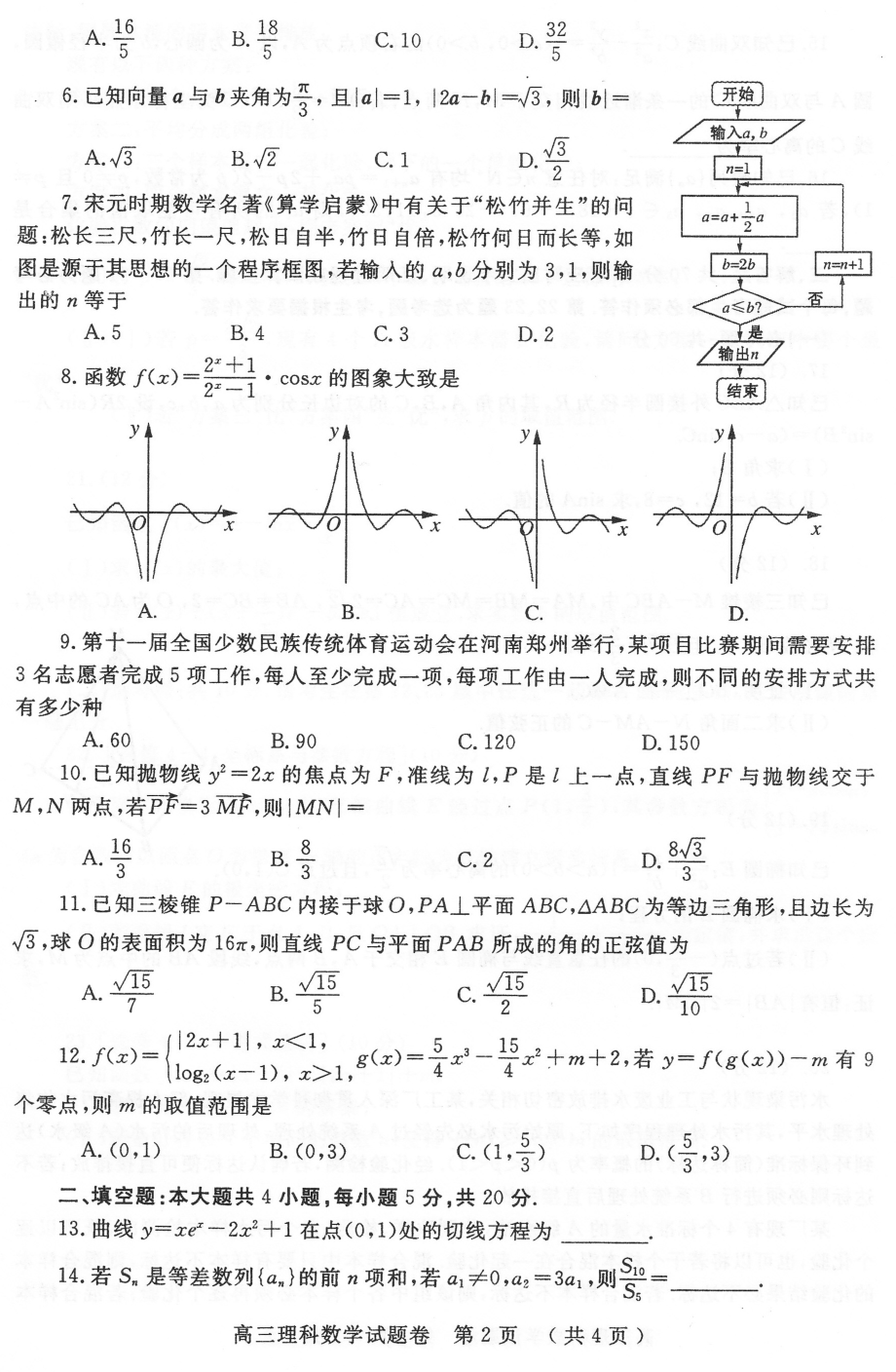 WM_2020高三一模理数试卷.pdf_第2页