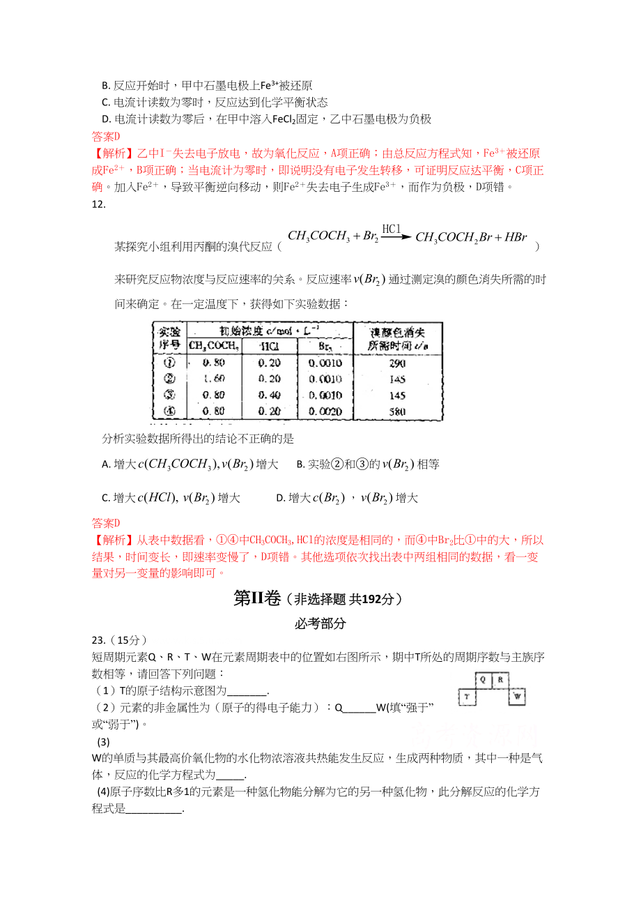 2009年高考化学真题（福建自主命题）.doc_第2页