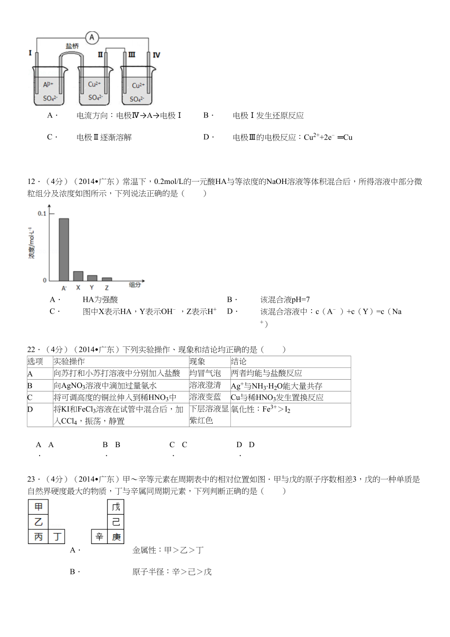 2014年高考化学真题（广东自主命题）.doc_第2页