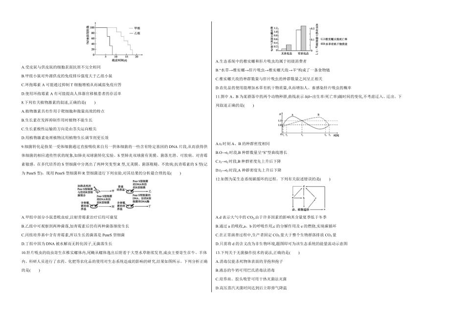 2020年高考押题预测卷01（山东卷）-生物（考试版）.doc_第2页