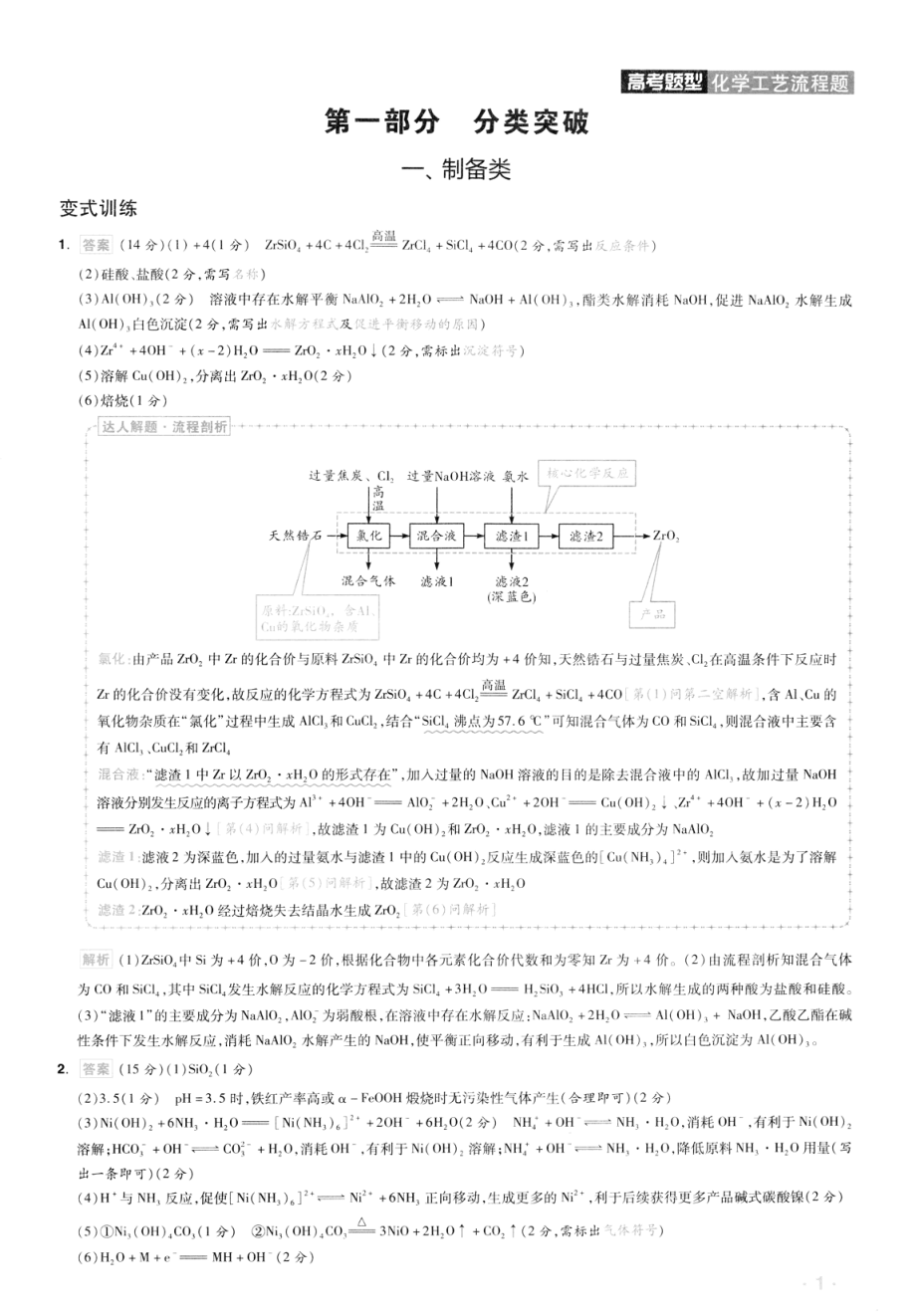 高中化学——解题达人——高考题型——化学工艺流程题——2020全国卷（答案解析）.pdf_第1页