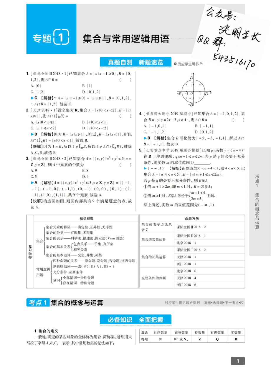 专题1 集合与常用逻辑用语.pdf_第1页