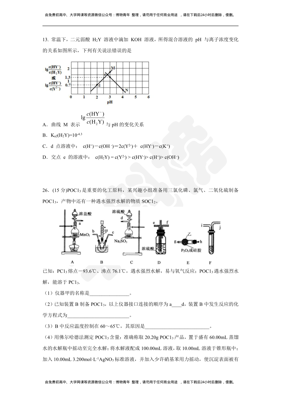 2019高考化学押题卷全国Ⅰ卷（2）.pdf_第3页