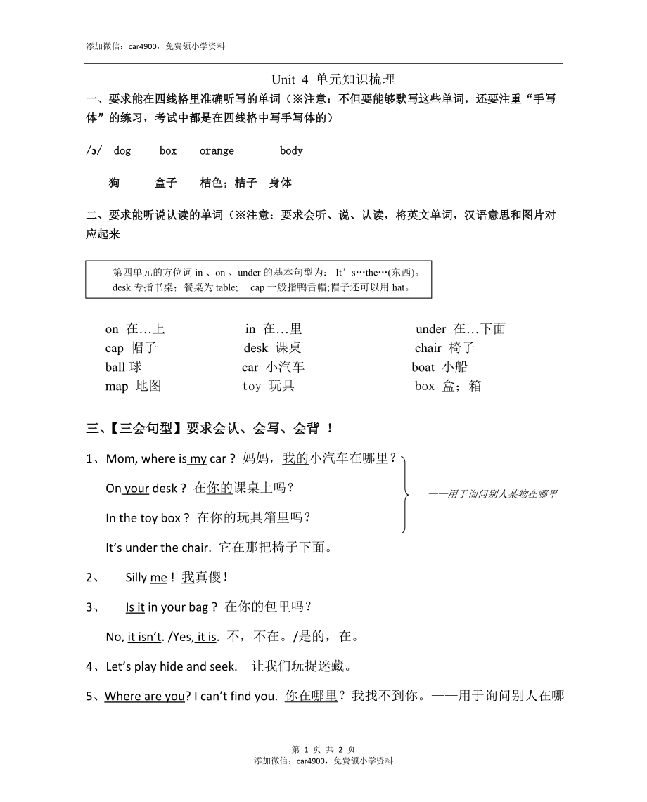 Unit 4单元知识梳理（2）.doc_第1页