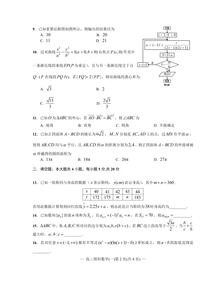 江西省南昌市2020届高三第二轮复习测试卷理科数学（一） PDF版含解析.pdf_第2页