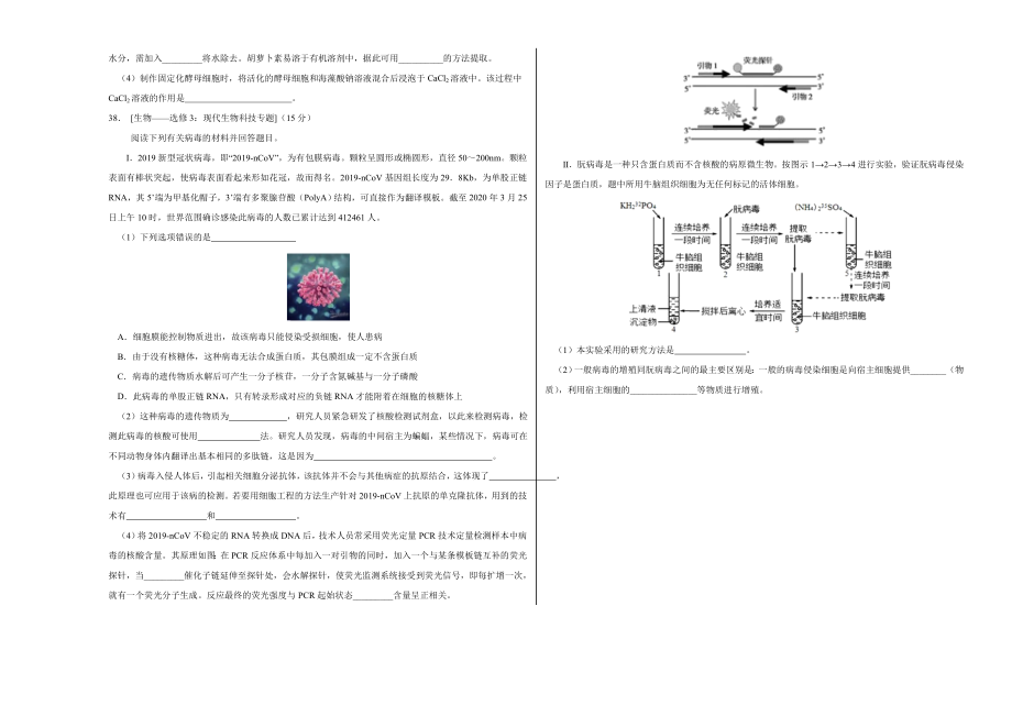 2020年高考押题预测卷01（课标I卷）-生物（考试版）.doc_第3页