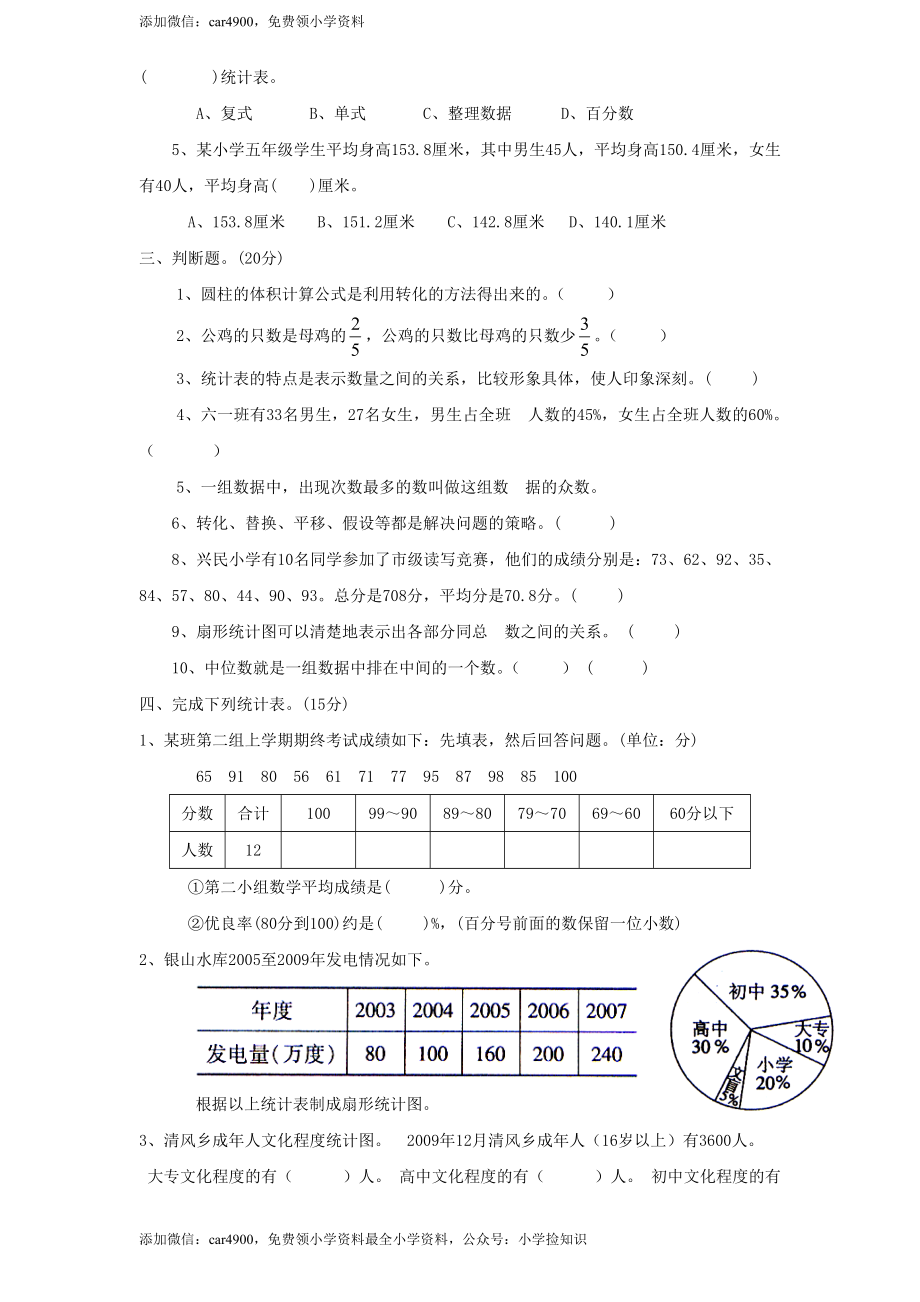 苏教版小学六年级数学下册第3单元《解决问题的策略》综合练习题（2）（无答案）.doc_第2页