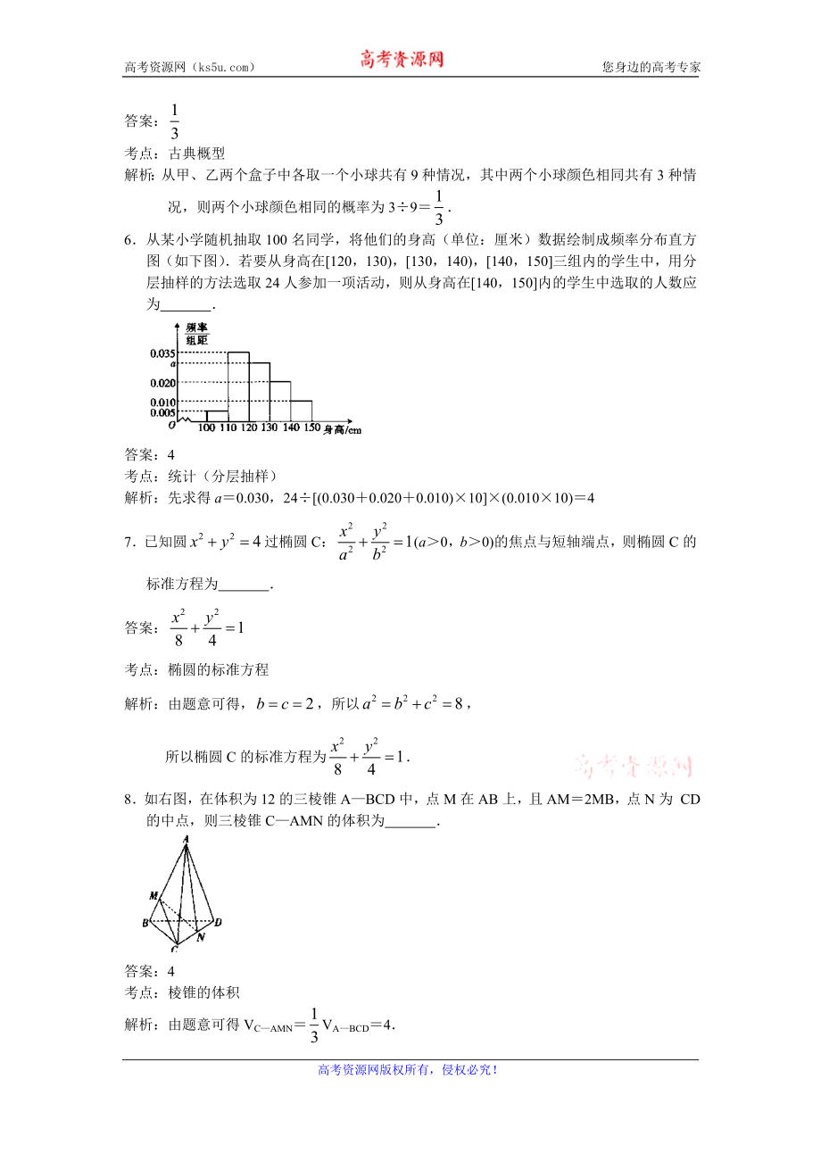 江苏省百校大联考2020届高三上学期第一次考试数学试题 Word版含解析.doc_第2页