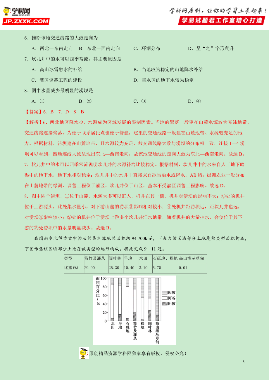 黄金卷06-【赢在高考·黄金20卷】备战2020高考地理全真模拟卷（解析版）.docx_第3页