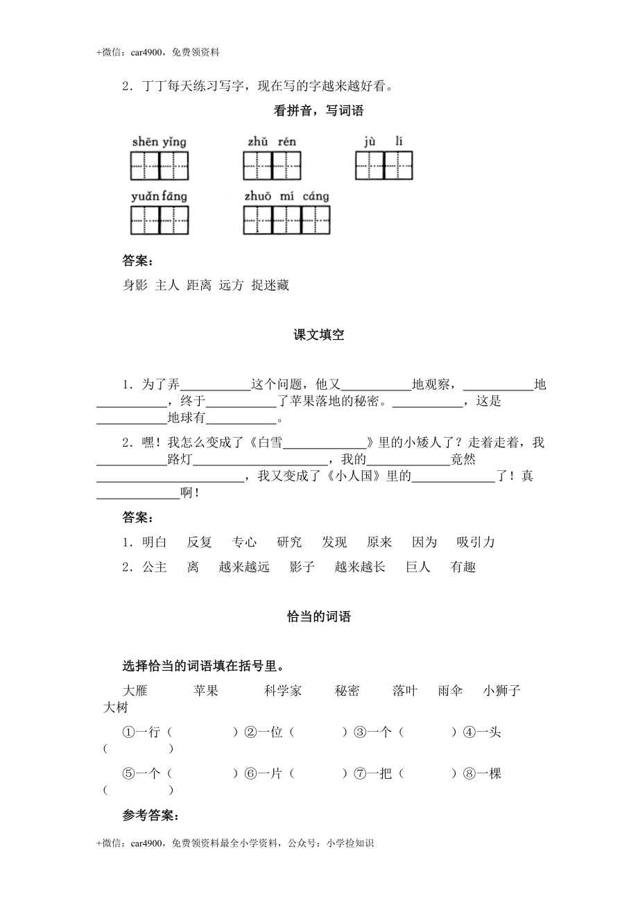 （北师大版）二年级语文上册 我的影子 .doc_第3页