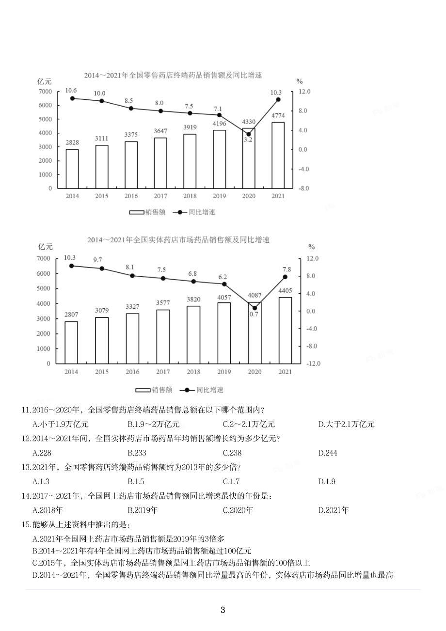 2023年浙江省公务员录用考试《行测》题（C类）.pdf_第3页