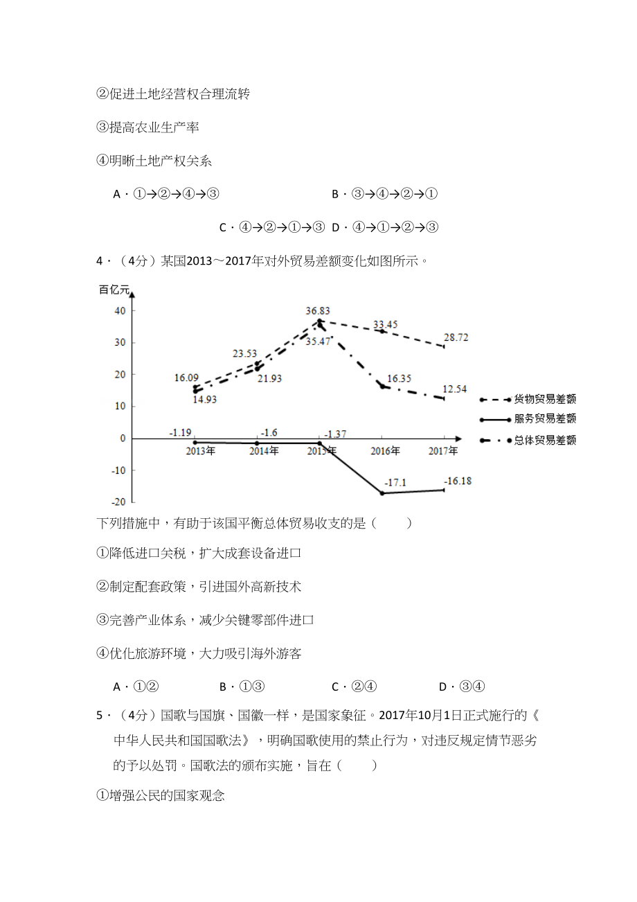 2018年高考政治真题（新课标Ⅲ）（解析版）.doc_第2页