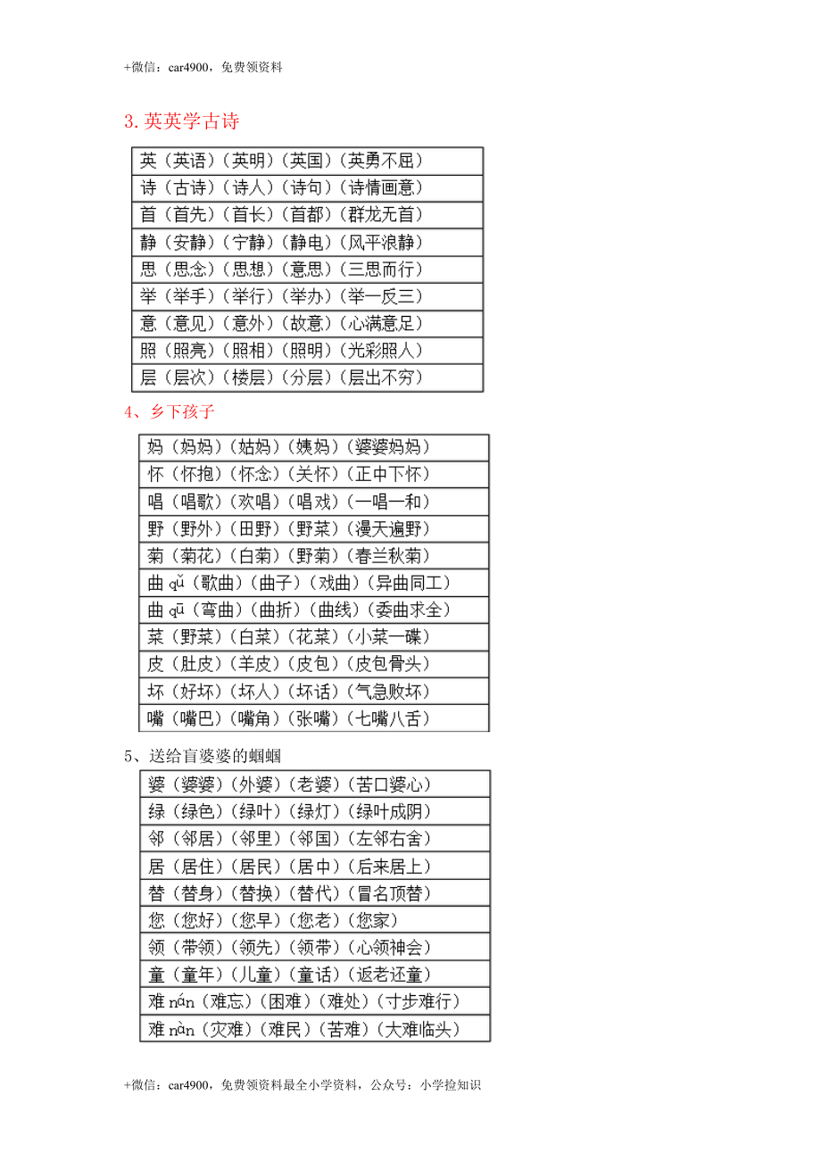 苏教版二年级上册生字扩词 .doc_第3页