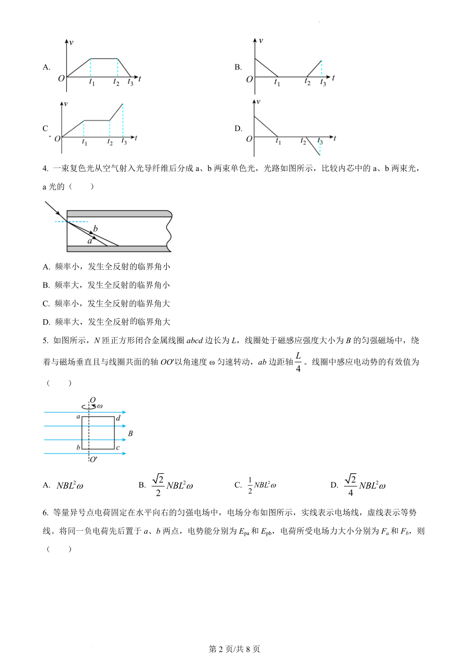 精品解析：2021年辽宁省普通高中学业水平选择性考试物理试题（辽宁卷）（原卷版）(1).docx_第2页