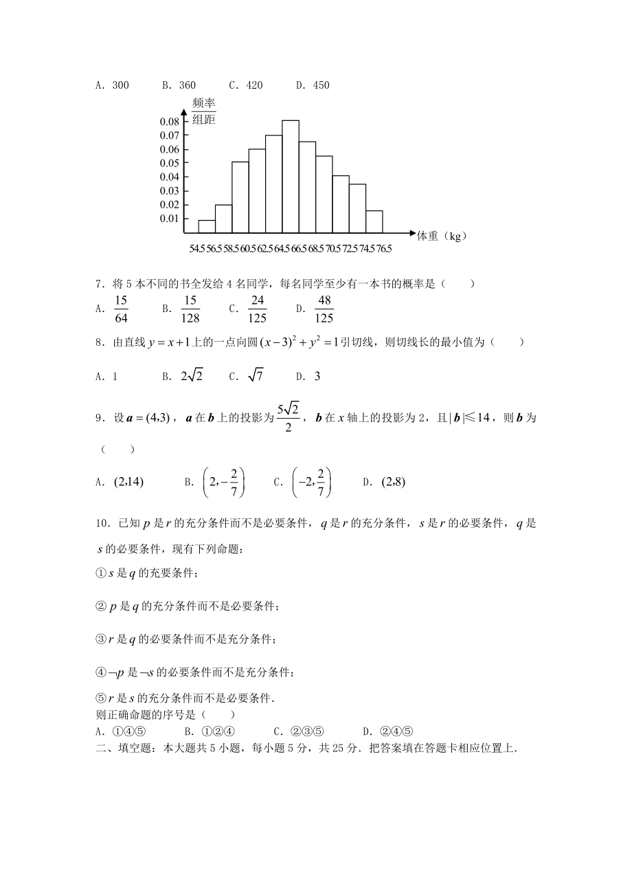 2007年高考数学真题（文科）（湖北自主命题）.doc_第2页