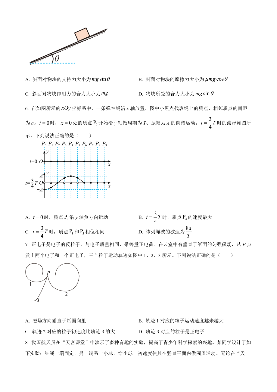 2022年高考物理真题（北京自主命题）（原卷版）.docx_第2页