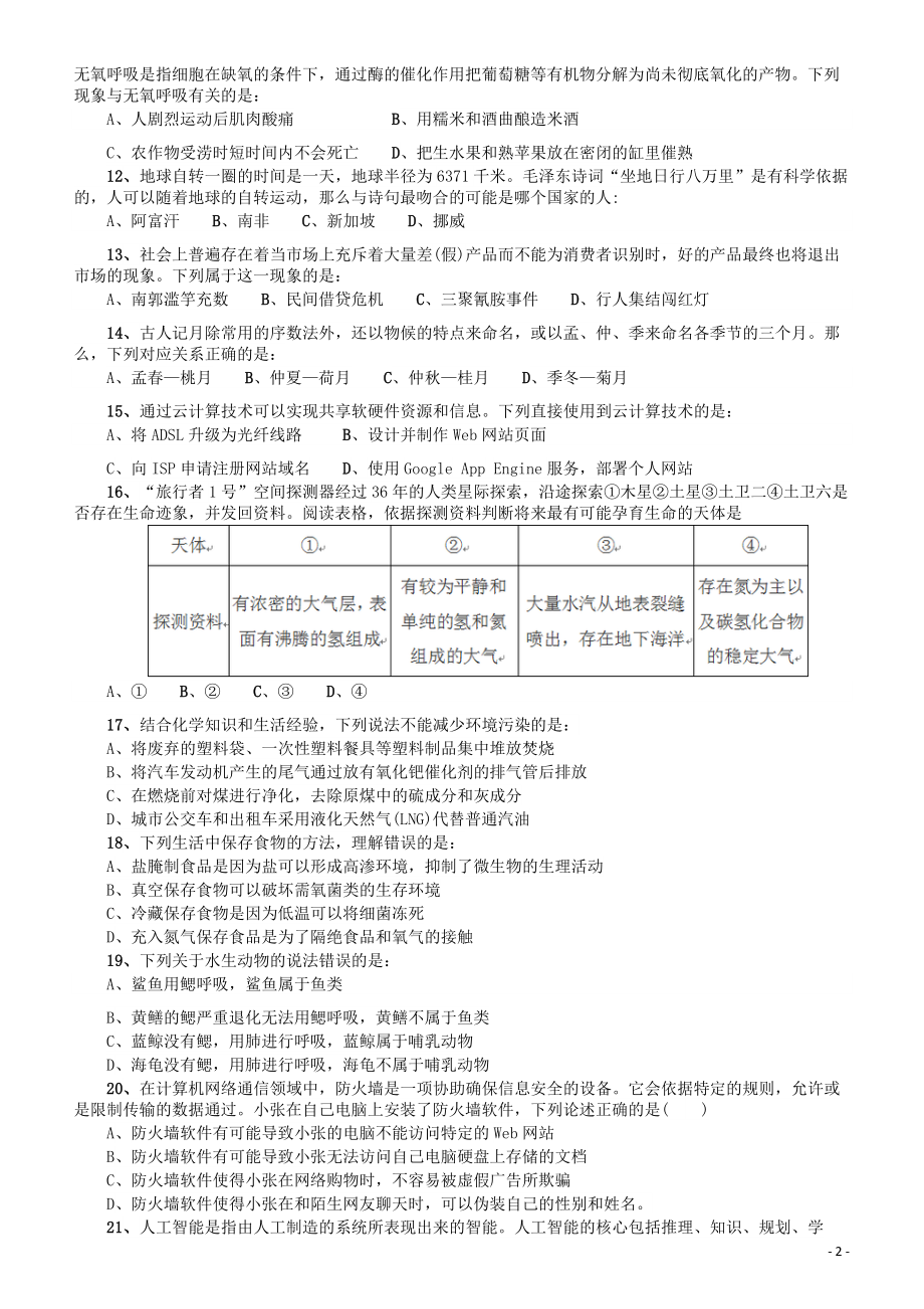 2015年425公务员联考《行测》（宁夏卷）.docx_第2页