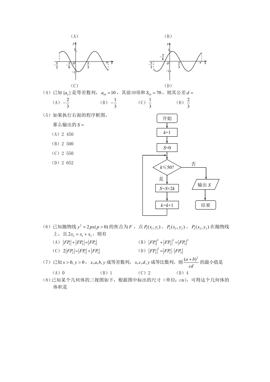 2007年海南高考理科数学真题及答案.doc_第2页