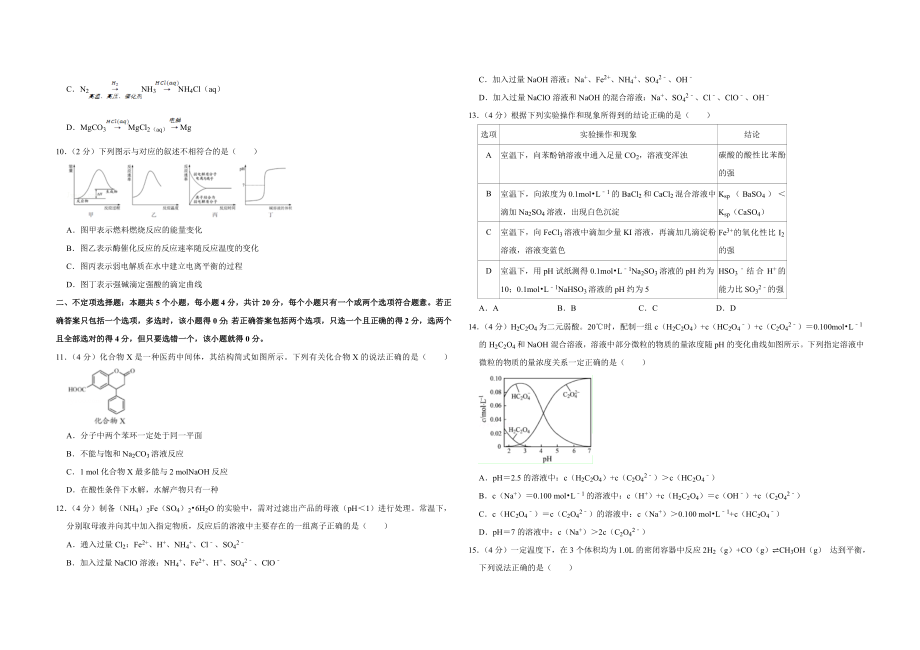 2016年江苏省高考化学试卷 .doc_第2页