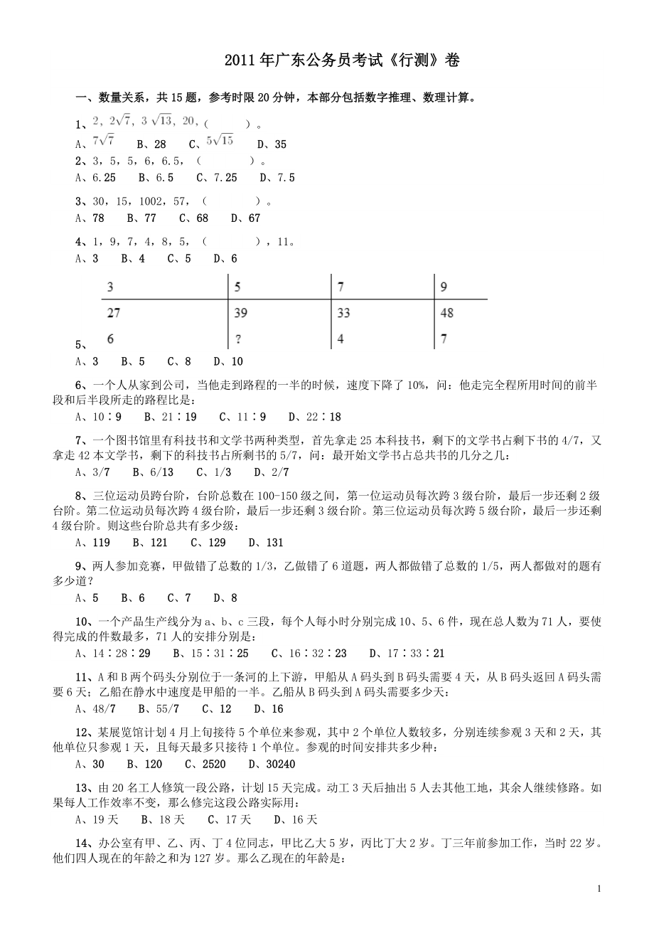 2011年广东公务员考试《行测》卷.docx_第1页