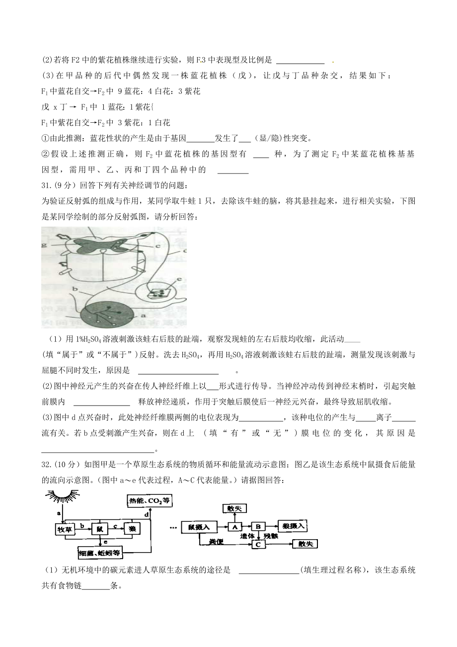 精品解析：【全国百强校首发】河北省衡水中学2020届高三上学期期末考试理综生物试题解析（原卷版）.doc_第3页