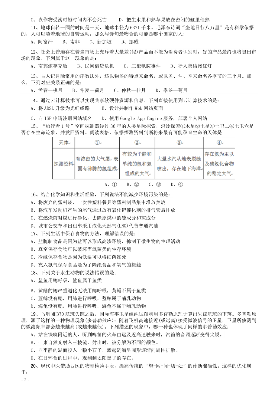 2015年425公务员联考《行测》（内蒙古卷）.docx_第2页