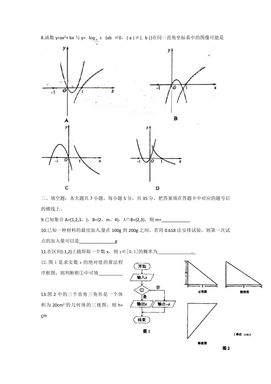 2010年湖南高考文科数学试题及答案word版.doc_第2页