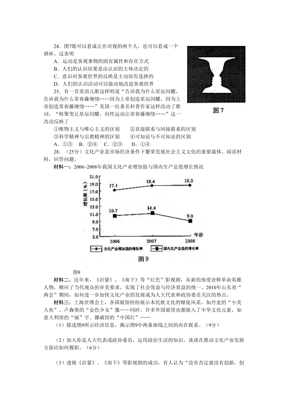 2010年高考政治真题（山东自主命题）（原卷版）.doc_第2页