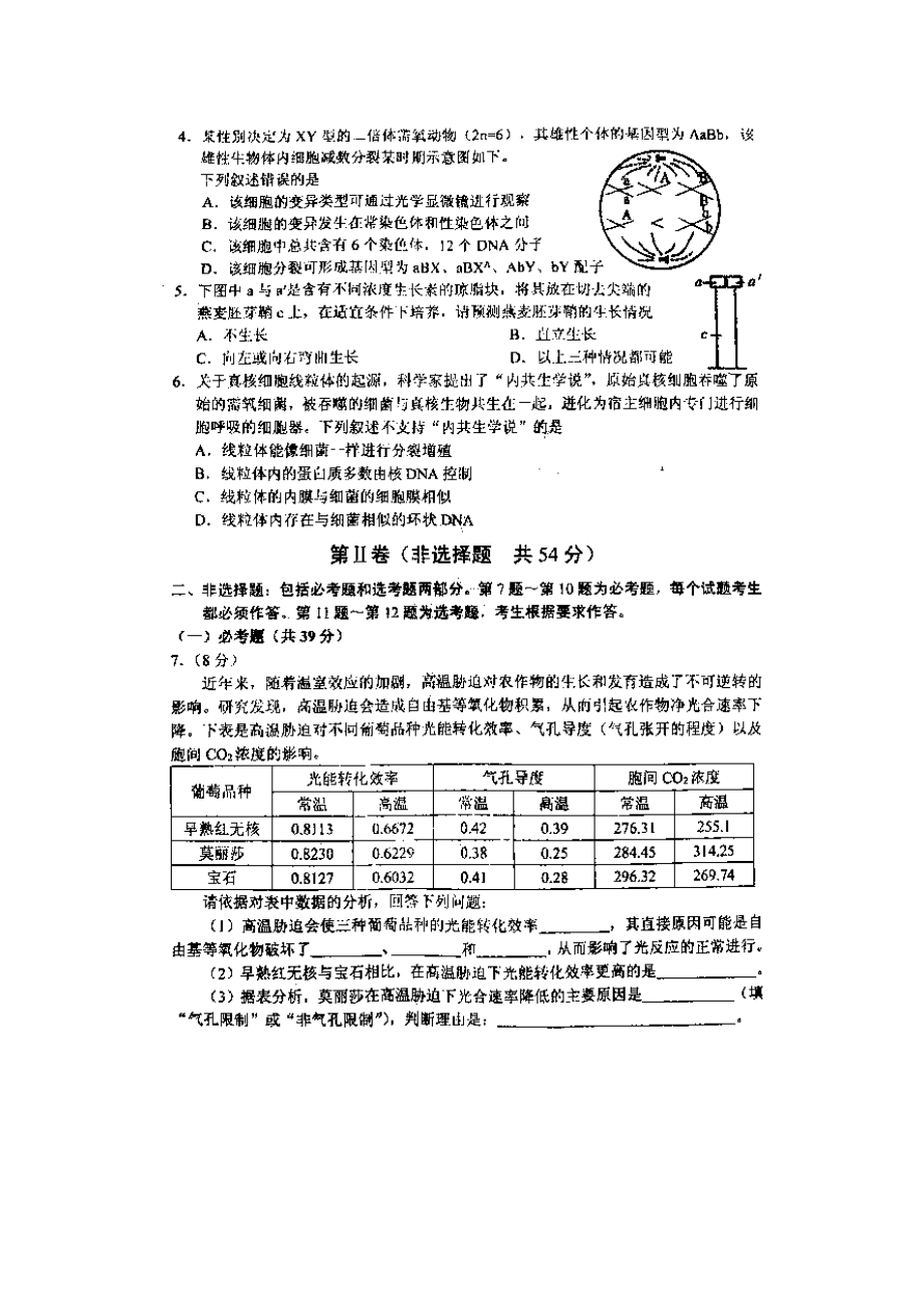 2020沈阳一模生物试题.docx_第2页