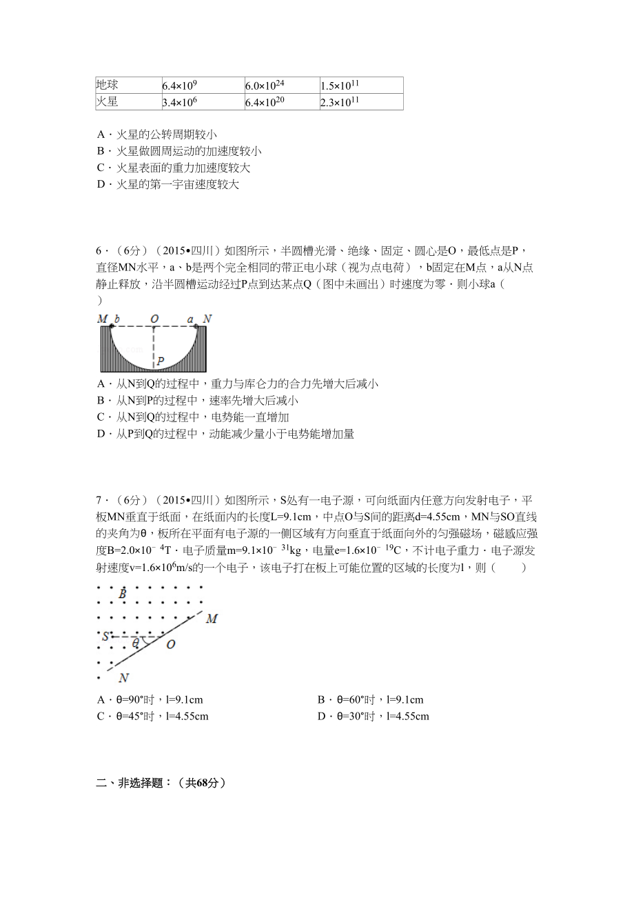 2015年高考物理真题（四川自主命题）.doc_第2页