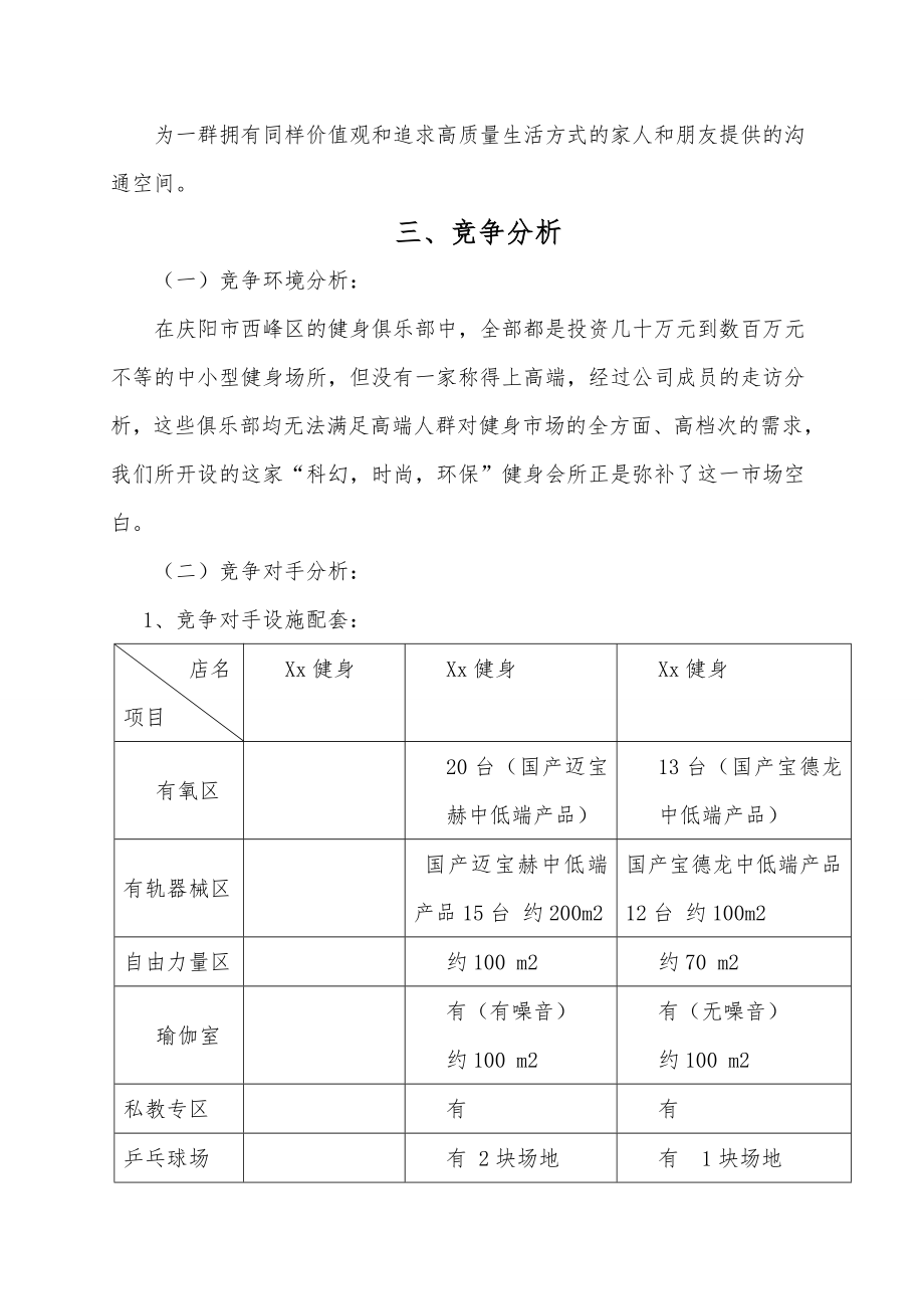 健身俱乐部项目商业创业计划书.doc_第3页