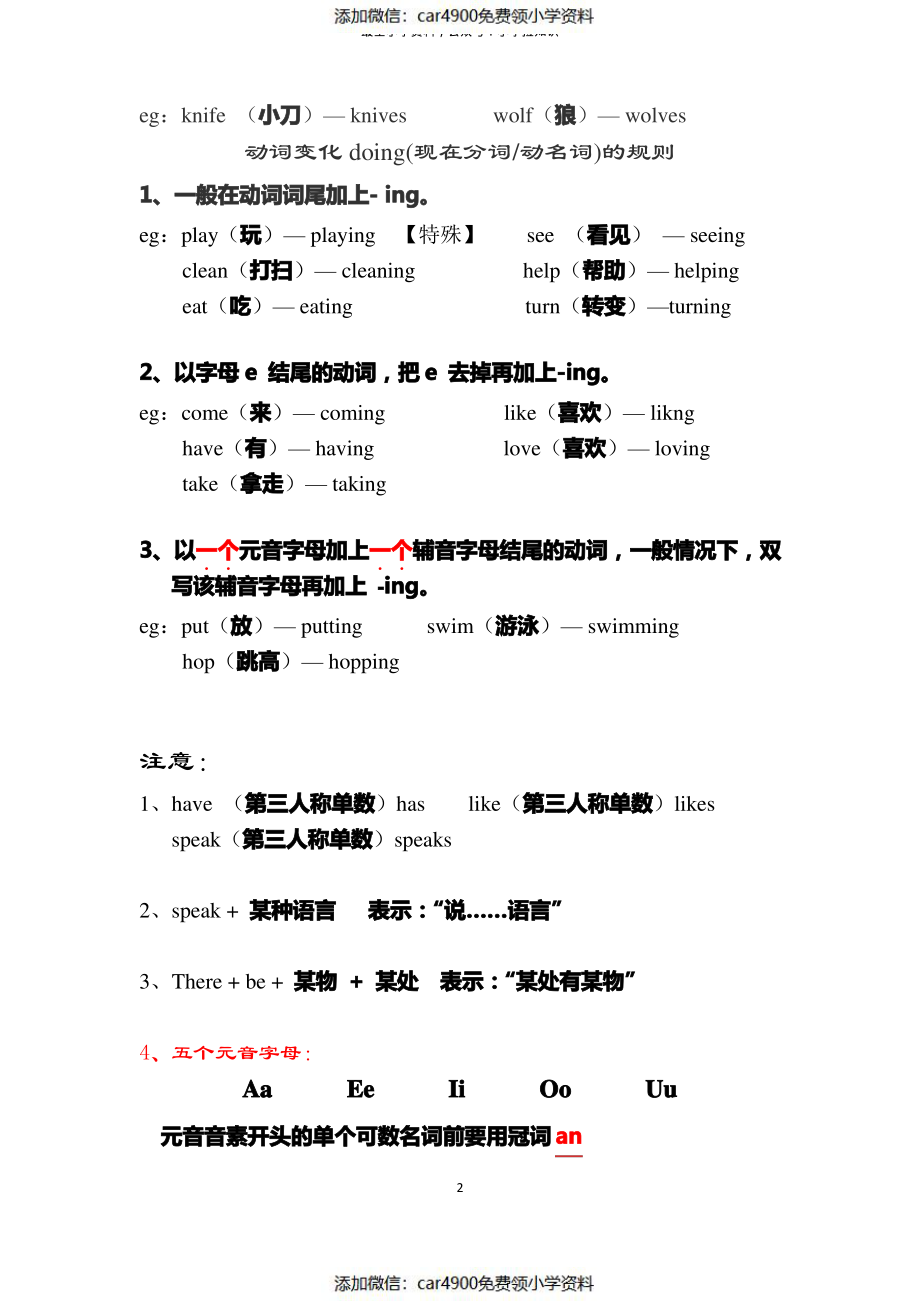 四年级英语上册语法知识总结（）.pdf_第2页