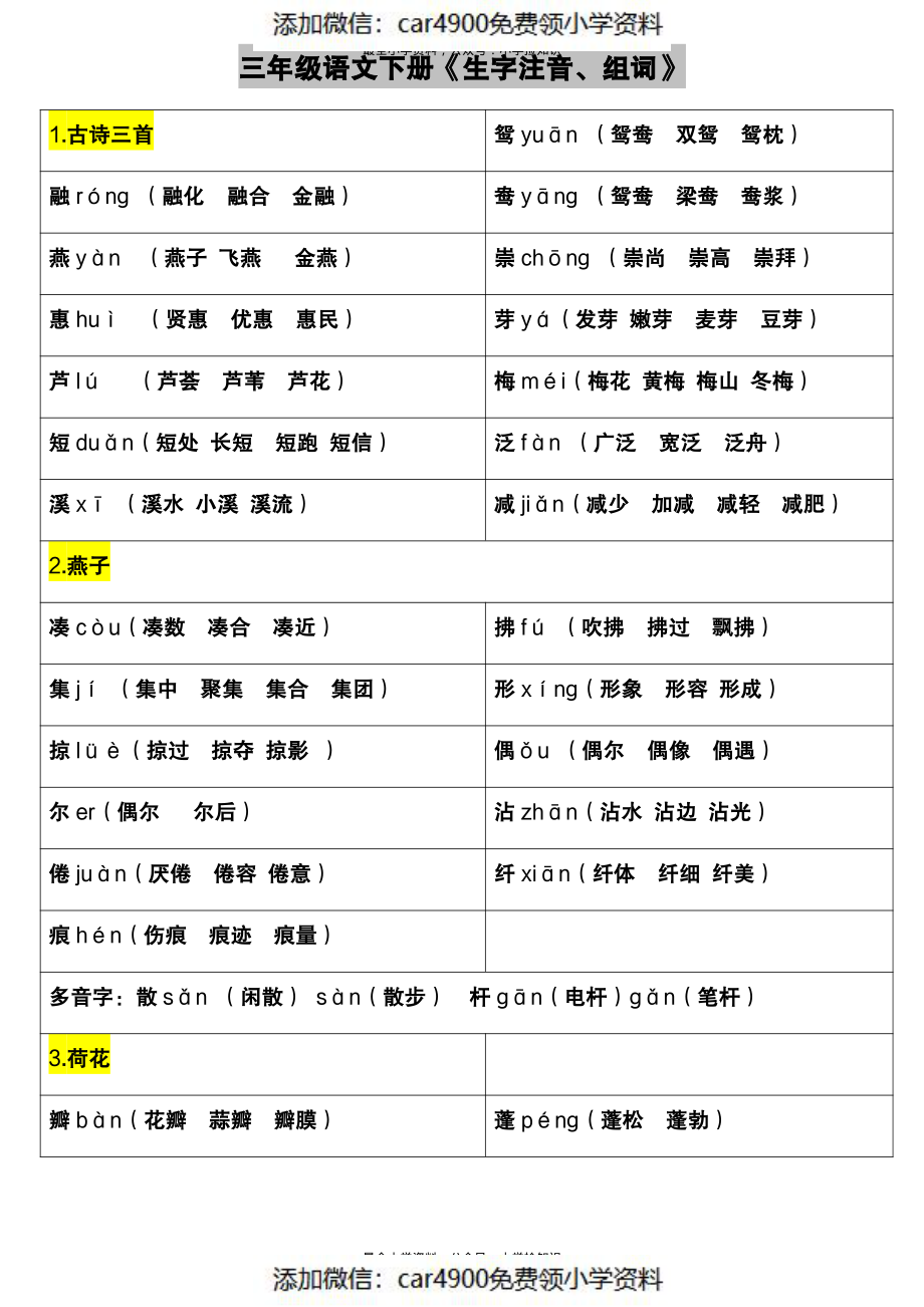 三年级语文下册《生字注音、组词》（）.pdf_第1页