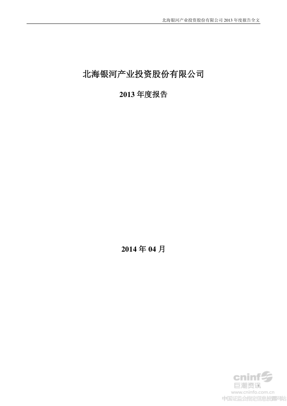 000806_2013_银河投资_2013年年度报告_2014-04-17.pdf_第1页