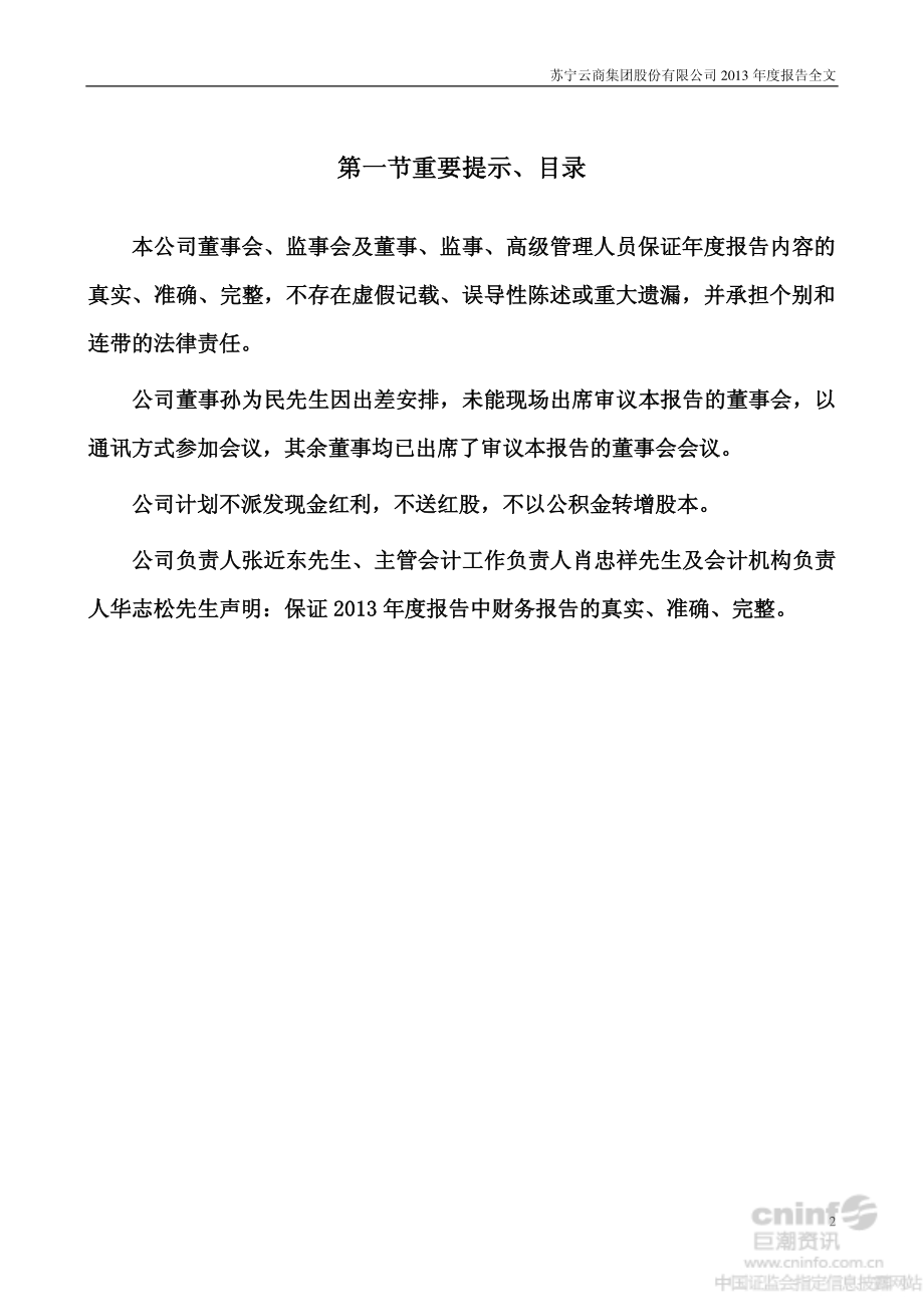 002024_2013_苏宁云商_2013年年度报告_2014-03-28.pdf_第2页