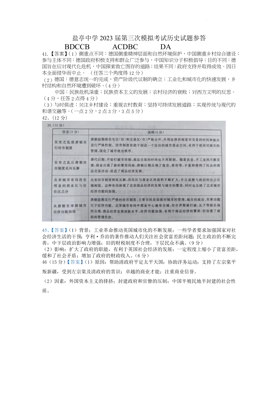 盐亭中学2023届第三次模拟考试历史试题答案 (自动保存的).docx_第1页