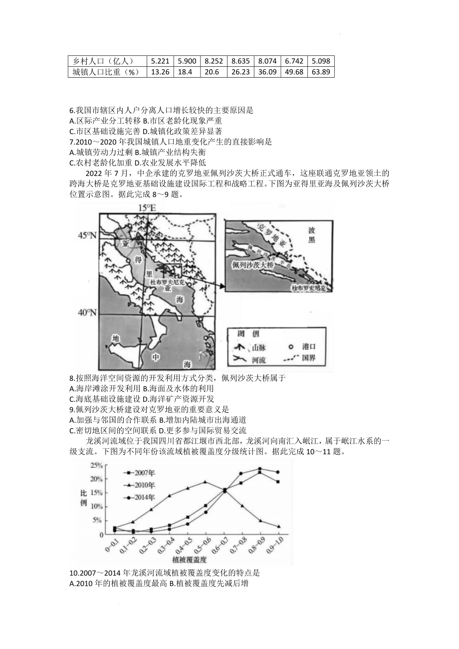 2023届广东省茂名市高州市高三第一次模拟考试地理试题.docx_第2页