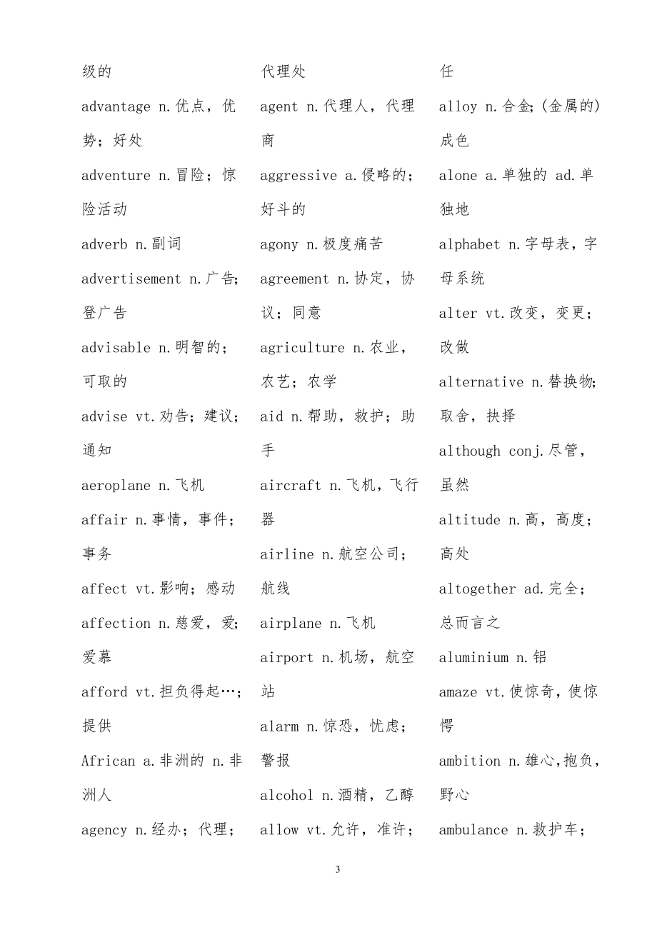 2015年全国大学英语四六级全部词汇【更多资料加入【公·众·号：HappyRan】】.doc_第3页