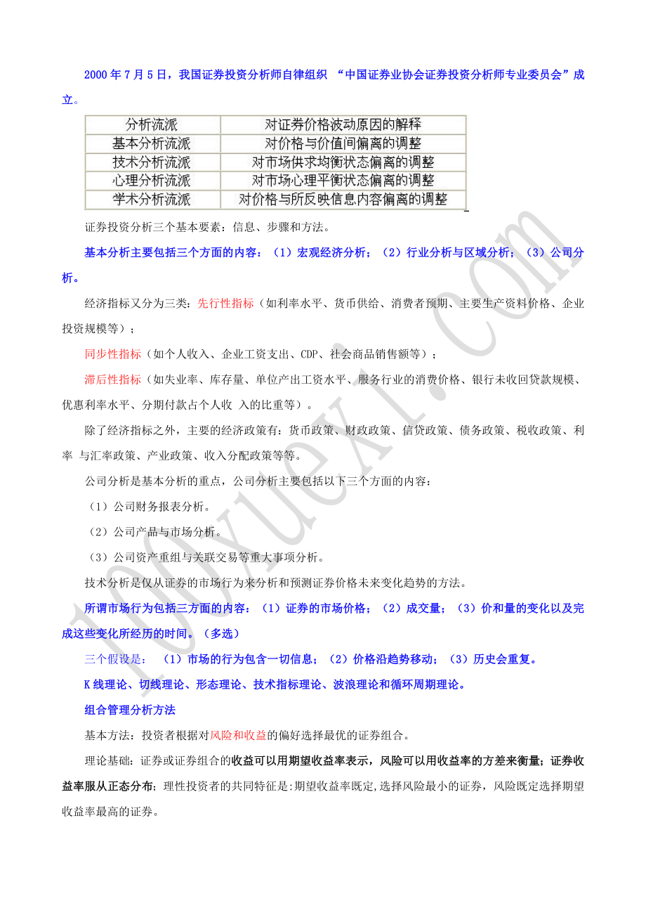 2014证券从业资格考试-证券投资分析考点三色笔记.doc_第3页