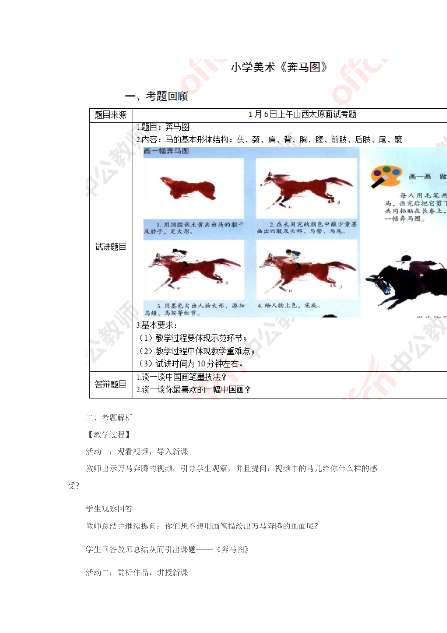 2017下半年小学美术教师资格证面试真题（精选）第一批.docx_第1页