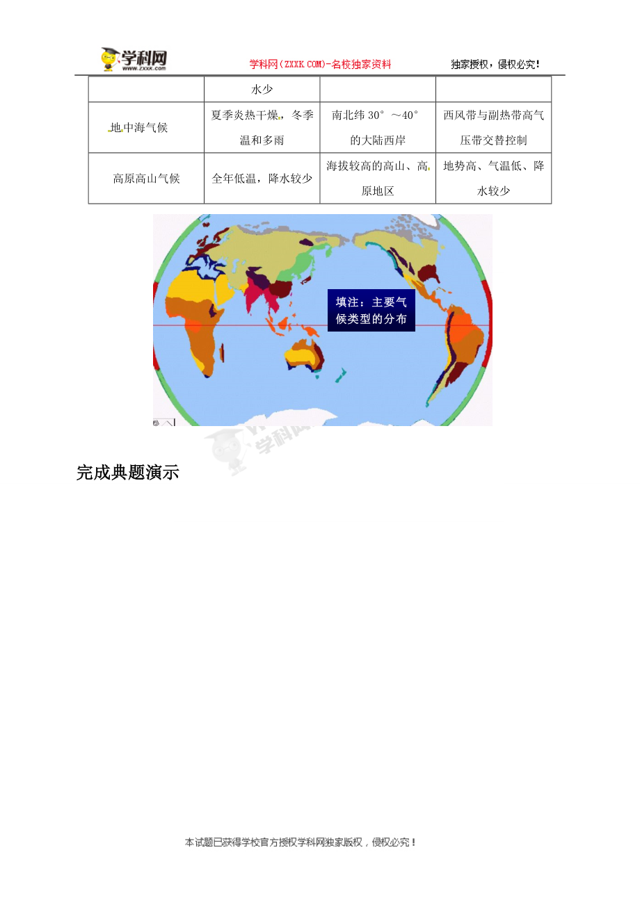 [中学联盟]江苏省徐州经济技术开发区高级中学2018届高考地理一轮复习教案：世界气候类型.doc_第3页