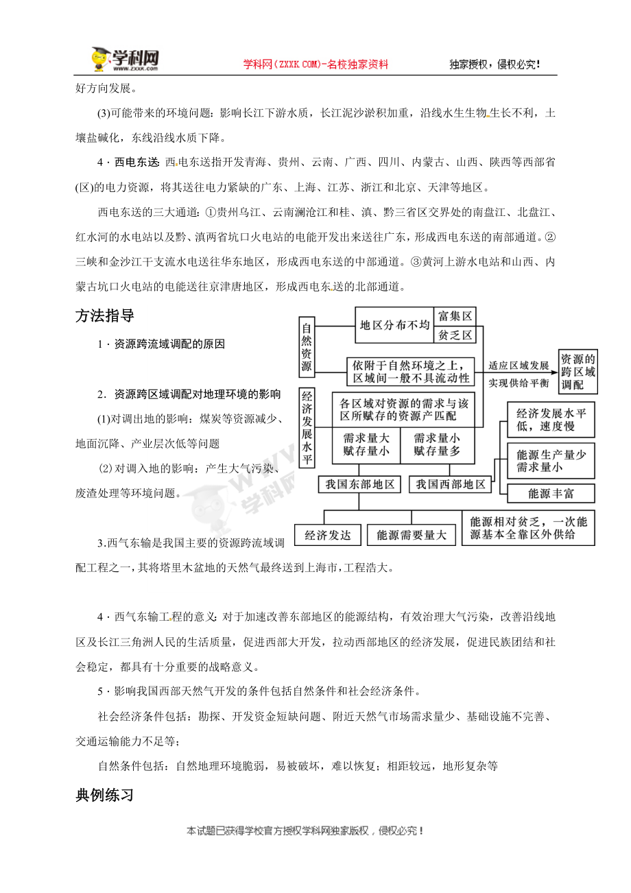 [中学联盟]江苏省徐州经济技术开发区高级中学2018届高考地理一轮复习教案：资源的跨区域调配及对地理环境影响.doc_第3页