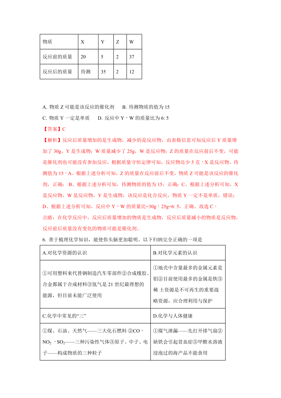 湖北随州市2018年中考化学试题（word版含解析）.doc_第3页